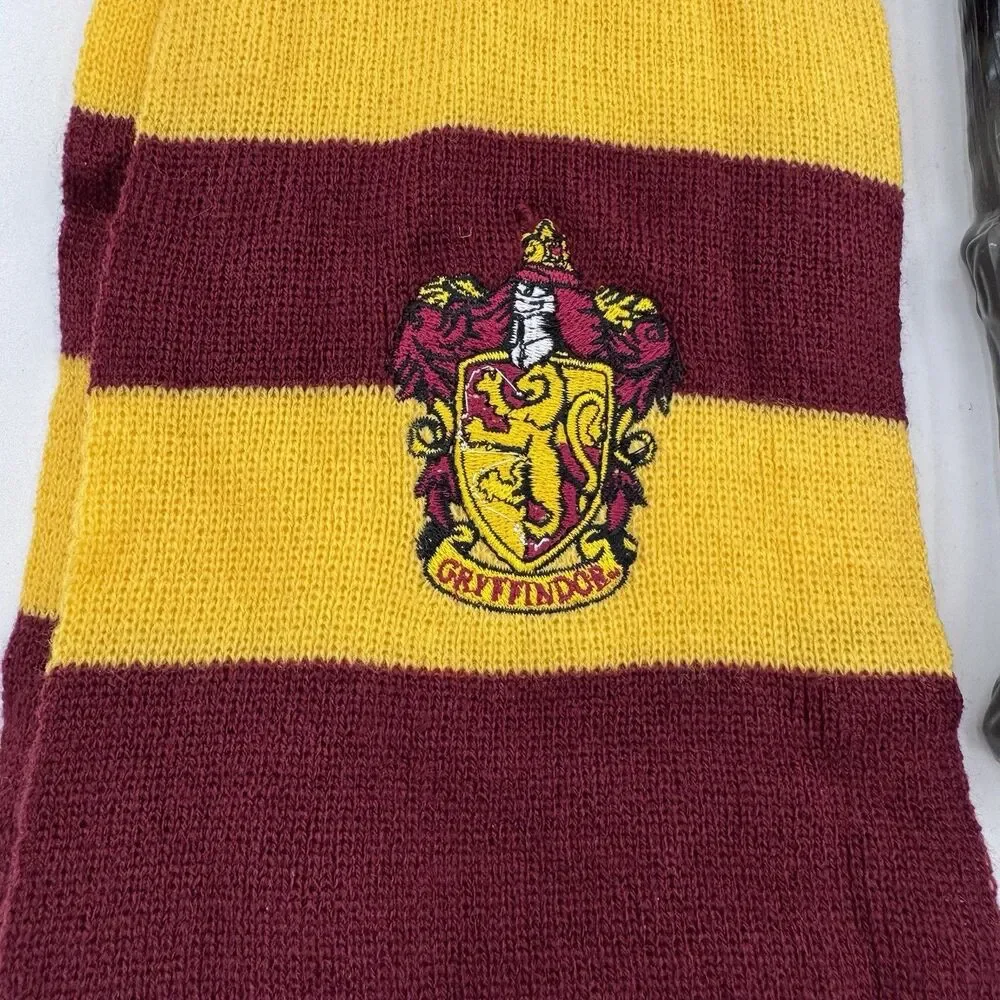 Harry Potter Gryffindor Scarf Knit House Crest Glasses Wand Cosplay Halloween
